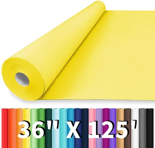 Miniatura 30 de Vanhench Papel de regalo negro de 36" x 1500" (125 pies), rollo de papel kraft de color sólido para tablón de anuncios, construcción de pósteres