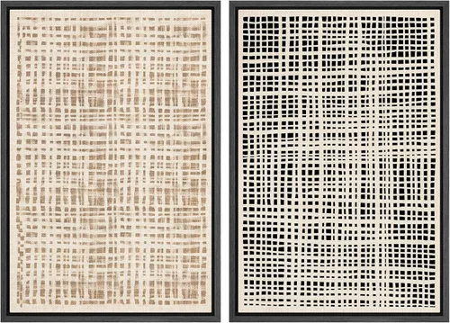 Miniatura 35 de SIGNWIN Lienzo enmarcado para pared, ilustraciones abstractas texturizadas en tonos beige terrosos, arte moderno, decorativo, contemporáneo