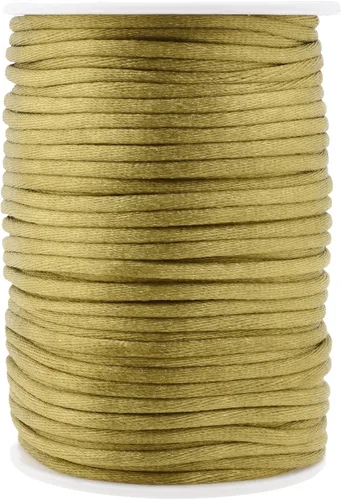 Miniatura 69 de Mandala Crafts Cordón de Satén de Nailon 2mm Cordón Rattail Champagne - 100 Yardas Cordón de Nailon Chino para Nudos Cordón de Seda Cola de Rata