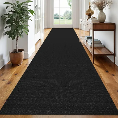 Miniatura 126 de EARTHALL Alfombra de pasillo 3x14 pies, alfombras lavables extra largas para pasillos, tejidas, antideslizante, alfombra trenzada para entrada