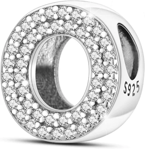 Miniatura 66 de PARCOM Dijes de letras compatibles con pulseras Pandora de plata esterlina S925 con iniciales para pulseras del alfabeto A-Z, cuentas de letras