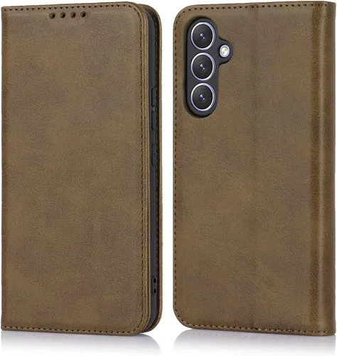 Havaya Para Samsung Galaxy A54 5G Wallet Funda De Teléfono, Cubierta Magnética Con Titular De La Tarjeta Y Soporte - Verde Oscuro