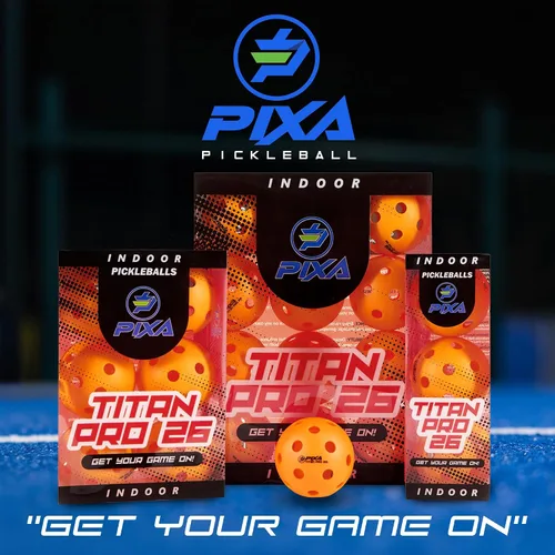 Miniatura 7 de PIXA Titan Pro 26 Pickleball para interiores, aprobado por USAPA, bolas de pickleball duraderas para interiores, rebote constante, vuelo suave
