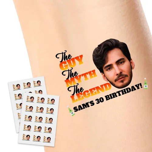 Miniatura 17 de Calcomanías de tatuajes temporales personalizadas, personaliza el tatuaje con nombre y foto de tu amor para fiestas de cumpleaños, Halloween