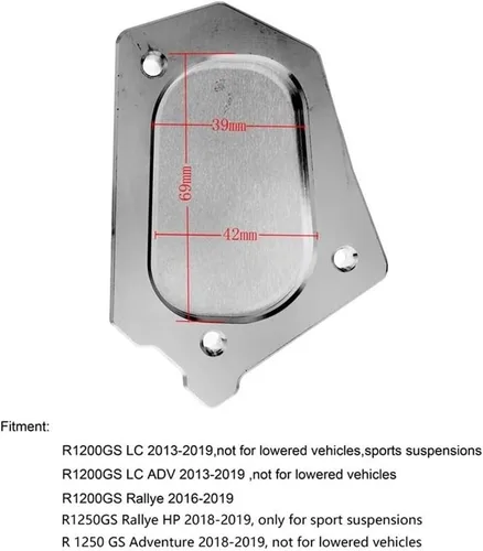Miniatura 3 de Almohadilla lateral de motocicleta Soporte de motocicleta para B&MW R 1200 GS LC R1200GS ADV R1250GS Adventure 2013-2022 Soporte lateral CNC