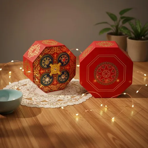 Miniatura 8 de Caja de rompecabezas mágica con giro secreto - Portamonedas y tarjeta de regalo en una caja de madera IQ con cerradura complicada y compartimentos