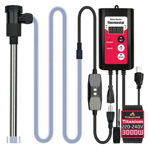 Calentador de agua de inmersión de titanio de 240 V 3000 W, calentador de agua para piscina y bañera, calentador sumergible eléctrico portátil con