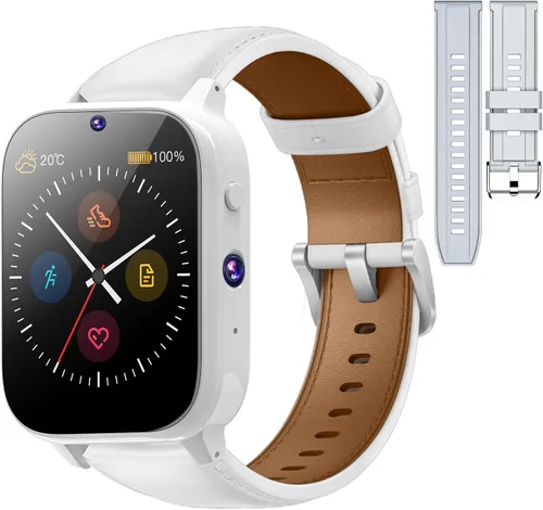 Miniatura 10 de Rogbid Reloj inteligente 4G LTE para hombres y mujeres, llamadas y marcado, cámaras duales, 8MP+5MP, reloj inteligente de cerámica con ranura