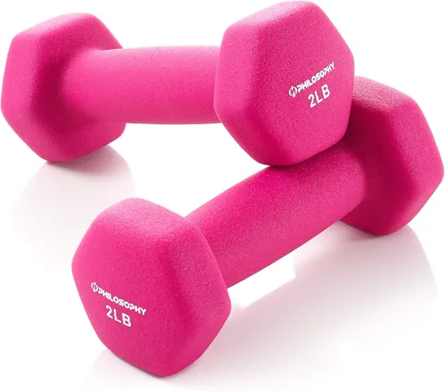 Philosophy Gym Juego de 2 mancuernas de neopreno con forma hexagonal