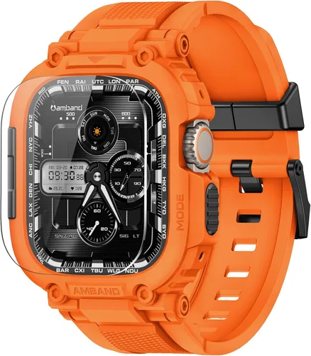 Miniatura 13 de amBand Bands - Funda protectora de pantalla compatible con Apple Watch Ultra 3/2/1 de 1.732 pulgadas, correa resistente M1 Sport Series y película