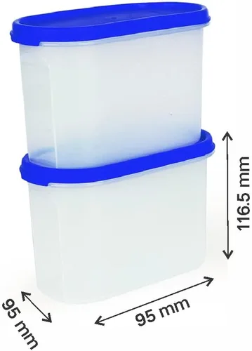Miniatura 4 de Tupperware Modular Mates - Juego de 2 contenedores ovalados, 1,1 litros, 4 piezas
