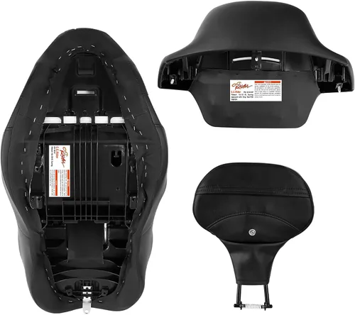 Miniatura 7 de Cojín de asiento de motocicleta de una sola pieza para respaldo de pasajero para Harley Touring Road King Street Glide Road Glide Electra Glide 14-23