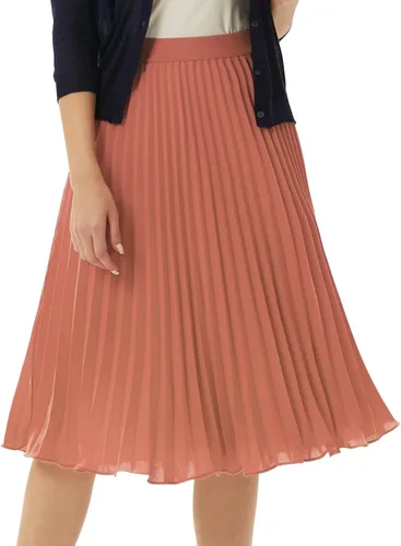Miniatura 104 de GRACE KARIN - Falda plisada de gasa para mujer, con cintura alta y elástica, vuelo, corte acampanado y longitud por debajo de la rodilla