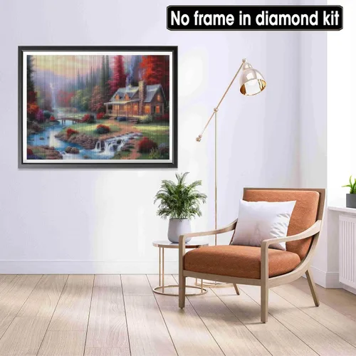 Miniatura 2 de LOMSIOY Kits de pintura de diamantes de campo para adultos, pintura con paisaje de arte de diamante, taladro redondo completo de diamantes