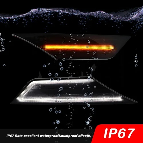 Miniatura 6 de Carcasas de luz de marcador lateral con lente ahumado blanco/ámbar para defensa delantera, compatibles con Honda 10ª generación Civic Coupé Sedán