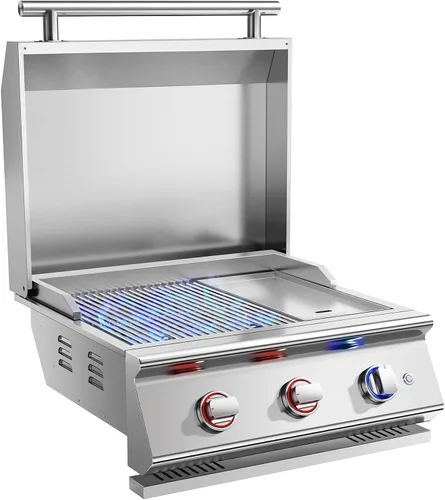 Miniatura 9 de Livory Quemadores Laterales Dobles de Parrilla para Cocina al Aire Libre, 2 Quemadores de Propano Líquido de 15,000 BTU, Acero Inoxidable 304