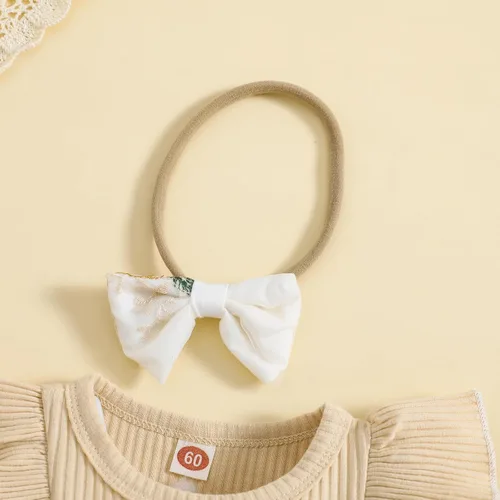 Miniatura 4 de ZAXARRA Mameluco de manga larga con volantes para bebé recién nacida, lindo traje de 2 piezas