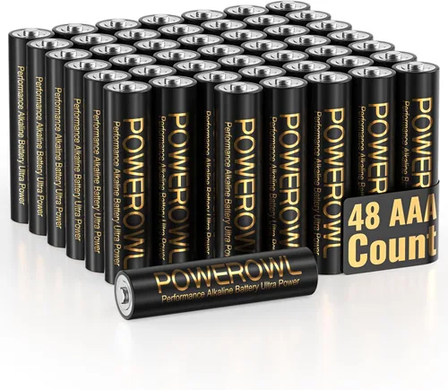 Miniatura 8 de POWEROWL Paquete de 24 pilas alcalinas AAA de alta capacidad, batería triple A de larga duración de 1.5 V, vida útil de 10 años