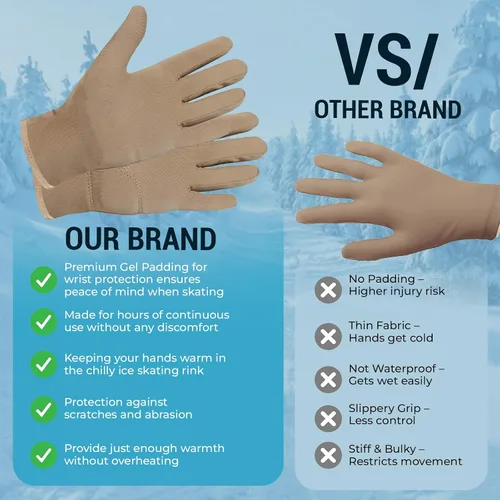 Miniatura 5 de Kami-So Figure Skating Gloves for Competition & Practice Skate Training Gloves with Gel Wrist Support & Protective Padding Thermal Skating