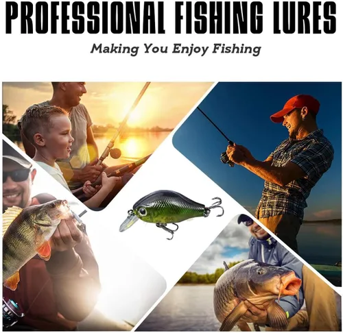 Miniatura 5 de Kit de señuelos de pesca de agua dulce, aparejos de pesca. Caja de aparejos que incluye cebos tipo crankbait, señuelos de superficie, jigs, cucharas