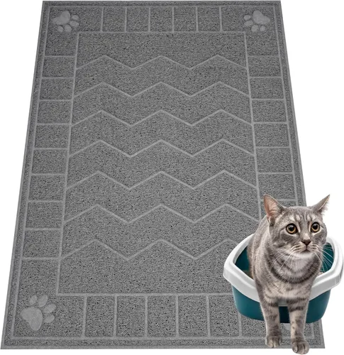 Miniatura 15 de Alfombrilla de Arena para Gatos, Alfombrilla Atrapa Arena Suave para las Patitas del Gatito, Alfombrilla para Caja de Arena de Gatitos de 47" x 35