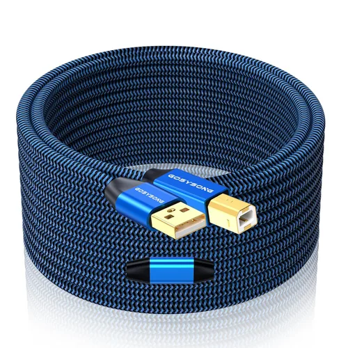 Miniatura 13 de Cable de impresora USB 2.0 de 30 pies - Alta velocidad tipo A a tipo B, compatible con HP, Canon, Dell, Epson, Xerox y más (azul)
