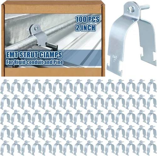 Miniatura 10 de Landhoow Emt Pipe - Abrazaderas universales de puntal para canal, accesorio de conducto electro galvanizado con perno y tuerca, herramienta