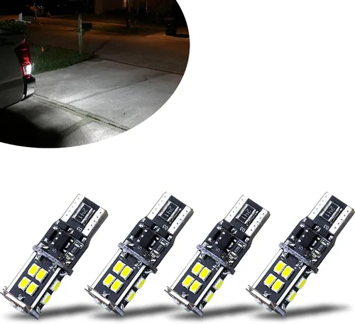 KISLED Bombillas LED 912 921 de marcha atrás, paquete de 4 bombillas LED superbrillantes sin errores T15 912 W16W 921 para luz trasera, luces de