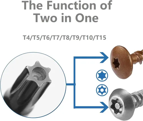 Miniatura 5 de Juego de destornilladores Torx de 8 piezas, destornillador magnético Torx de 2.953 in para reparación de computadoras, herramientas automotrices