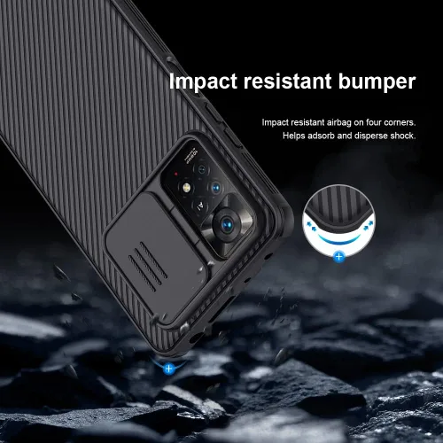 Miniatura 3 de Funda para Xiaomi Redmi Note 11 Pro con cubierta de cámara, parte trasera delgada de policarbonato duro y funda de parachoques suave Protección