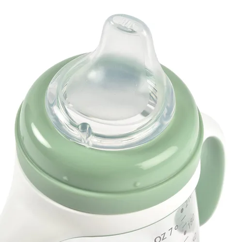 Miniatura 5 de BEABA - Vaso para beber 2 en 1 de transición para beber, antiderrames, incluye asas extraíbles, pezón de silicona para biberón y boquilla suave, 7