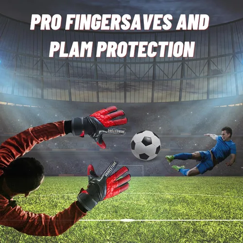 Miniatura 5 de Pro-Level - Guantes de portero de fútbol con protectores de dedos profesionales y palmas de látex premium de 0.157 pulgadas, agarre y protección