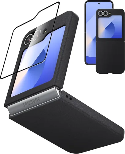 Miniatura 10 de Funda delgada para Galaxy Z Flip 5, [película de pantalla frontal dura transparente incorporada + parte trasera de policarbonato duro]