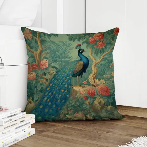 Fundas de cojín de color aguamarina y verde chinoiserie, turquesa, coral, pavo real, fundas de cojín decorativas modernas para sofá, dormitorio,