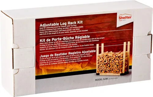 Miniatura 5 de Shelter SLRK - Kit de soporte para leña de longitud y altura ajustables, con recubrimiento en polvo, resistente todo acero, Adj. L x 14 pulgadas
