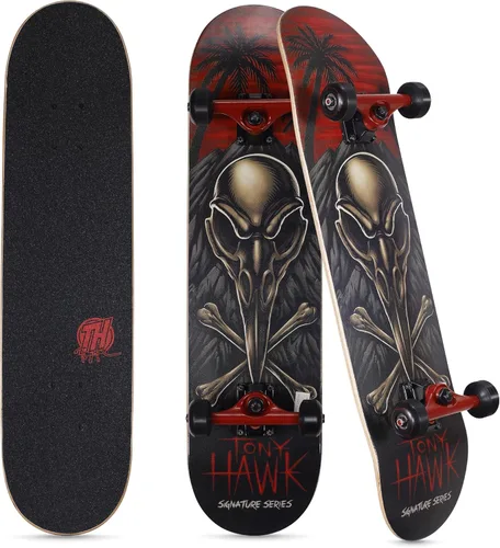 Tony Hawk 31 inch Skateboard, Tony Hawk Signature Series 4, 9-ply Maple Deck Skateboard for Cruising, Carving, Tricks and Downhill