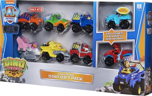 Miniatura 8 de PAW Patrol 6056889 - Paquete de regalo de rescate de dinosaurios de metal real, 8 vehículos coleccionables fundidos a presión, escala 1:55