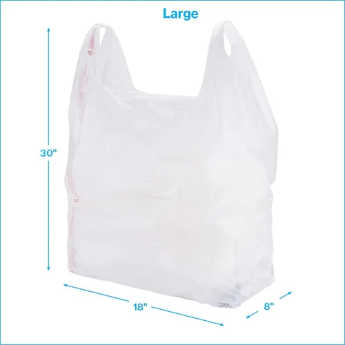 Miniatura 5 de SSWBasics Bolsas grandes de plástico blanco para camisetas (caja de 500) – 18 x 8 x 30 pulgadas – perfectas para restaurantes, tiendas