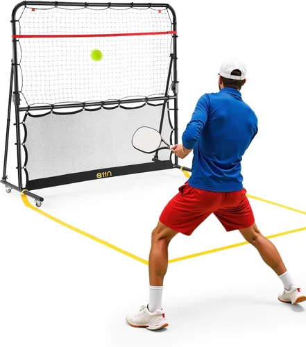 A11N SPORTS Rebotador de pickleball con ángulos ajustables y ruedas de 360° – Rebotador de práctica para frente, atrás, dinks, voleas – Ideal para
