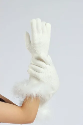 Miniatura 34 de Sahabowi Guantes de cuero para clima frío Manopla de lana cálida de invierno para mujeres