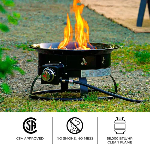 Miniatura 4 de Outland Living - Chimenea de propano portátil de 19 pulgadas, 58,000 BTU de gas sin humo Perfecta para camping, patio, jardín, tailgating