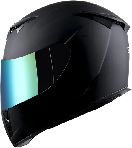 Miniatura 2 de Casco integral para motocicleta 1Storm con diseño de cráneo rey en mate negro + una visera transparente extra: HJK311 Negro mate