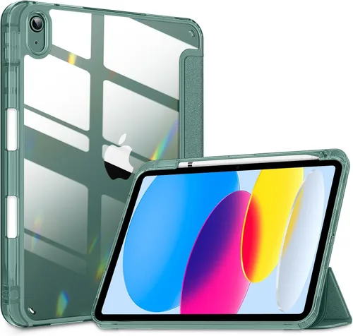 Miniatura 33 de DTTOCASE - Funda para iPad de 10.ª generación de 2022, 10.9”, reverso transparente y marco de poliuretano termoplástico antigolpes