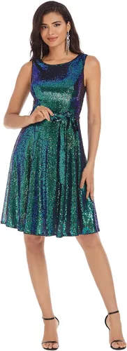 Miniatura 2 de GRACE KARIN - Vestido vintage sin mangas, con escote barco y cinturón, vestido de té