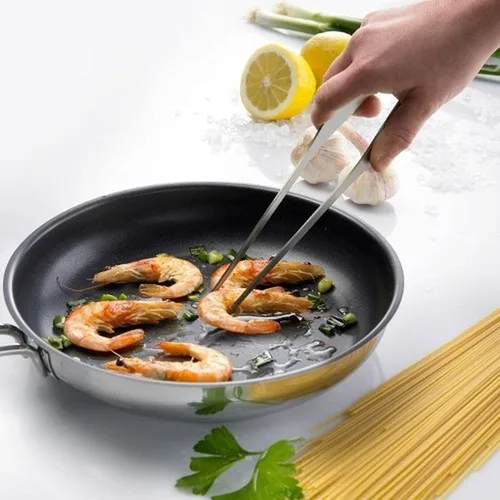 Miniatura 6 de Pinzas de cocina de acero inoxidable dorado de 12 pulgadas con puntas dentadas para agarre