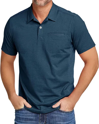 Miniatura 40 de V VALANCH Polo de golf de manga corta para hombre, estilo casual, con cuello que absorbe la humedad
