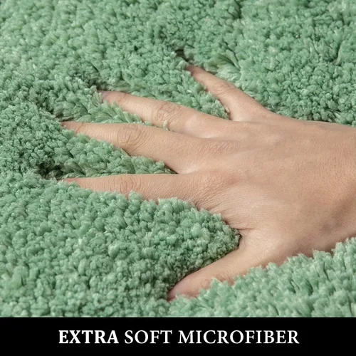 Miniatura 2 de MIULEE Juego de 2 tapetes de baño y tapetes para inodoro, 20 x 30 pulgadas + 20 x 30 pulgadas + 20 x 24 pulgadas (en forma de U), alfombras suaves