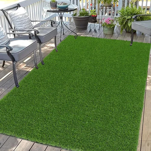 Miniatura 16 de Bsmathom Alfombra de césped artificial, interior/exterior, césped artificial para patio, balcón y jardín, 2 x 6 pies