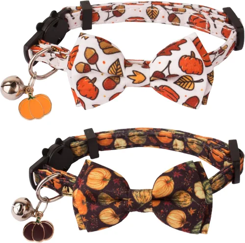 Miniatura 11 de ADOGGYGO Collar navideño para gato con campana de lazo, paquete de 2 collares de Navidad para gatito rojo y verde