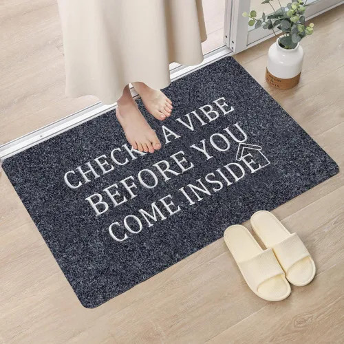 Miniatura 5 de Door mat Outside Entrace,Check YA VIBLE Before You Come Inside Front Funny Door Mat Rubber Backing Non Slip Welcome Mats Entryway Embroidered